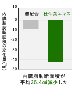 内臓脂肪断面積が平均35.4㎠減少した